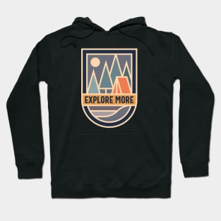 Nature inspiration: Explore More camping badge (retro colors and design) Hoodie